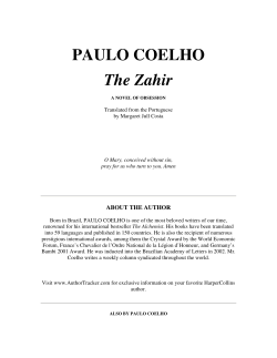 PAULO COELHO The Zahir  ABOUT THE AUTHOR