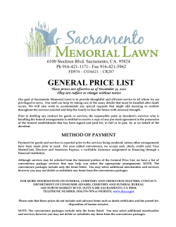 GENERAL PRICE LIST  6100 Stockton Blvd. Sacramento, CA. 95824