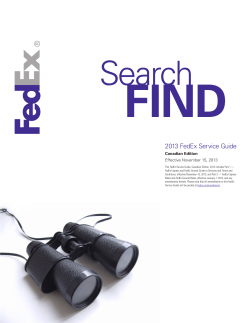 FIND Search 2013 FedEx Service Guide Canadian Edition