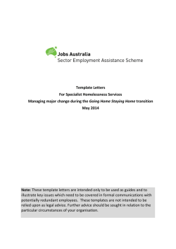 Template Letters For Specialist Homelessness Services Going Home Staying Home