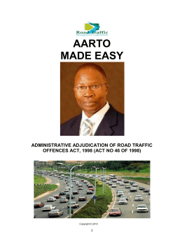 AARTO MADE EASY ADMINISTRATIVE ADJUDICATION OF ROAD TRAFFIC