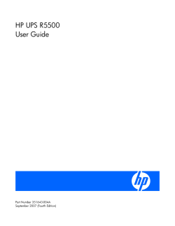 HP UPS R5500 User Guide  Part Number 351643-004A