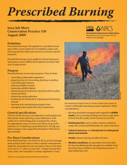 Prescribed Burning Iowa Job Sheet Conservation Practice 338 August 2009