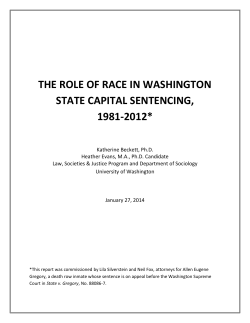 THE ROLE OF RACE IN WASHINGTON STATE CAPITAL SENTENCING, 1981-2012*