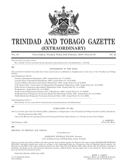 TRINIDAD AND TOBAGO GAZETTE (EXTRAORDINARY) V . 48