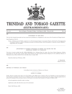 TRINIDAD  AND  TOBAGO  GAZETTE (EXTRAORDINARY) V . 44