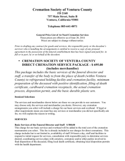 Cremation Society of Ventura County FD 2168 757 Main Street, Suite B