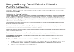 Harrogate Borough Council Validation Criteria for Planning Applications  Applications for Planning Permission