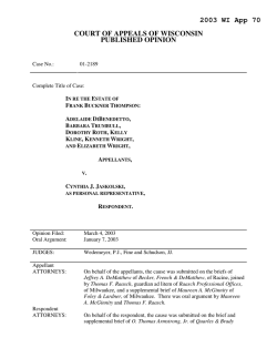 2003 WI App 70  COURT OF APPEALS OF WISCONSIN PUBLISHED OPINION
