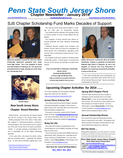 Penn State South Jersey Shore Chapter Newsletter - January 2014