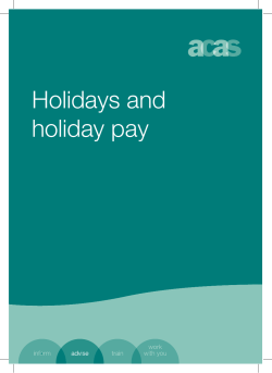 Holidays and holiday pay