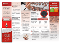 ENDING A TENANCY Lease agreements The information contained
