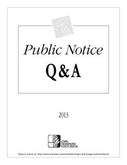 Q &amp; A Public Notice 2013 Search online at: