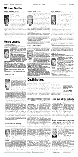 NE Iowa Deaths Metro Deaths
