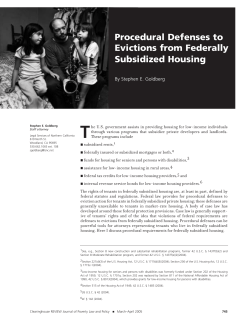 T Procedural Defenses to Evictions from Federally Subsidized Housing