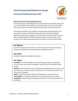 Gwinnett County Health Department, Georgia Community Health Assessment, 2013