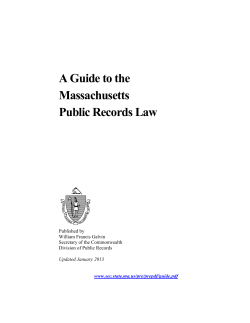 A Guide to the Massachusetts Public Records Law