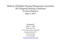 Midwest Affordable Housing Management Association 2013 Regional Housing Conference Eviction Defenses