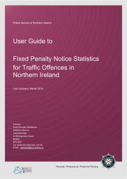 User Guide to Fixed Penalty Notice Statistics for Traffic Offences in