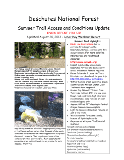 Deschutes National Forest Summer Trail Access and Conditions Update