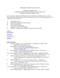 Bibliography of Smith County, Texas--B Based on  the original work
