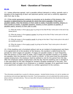 Rent - Duration of Tenancies