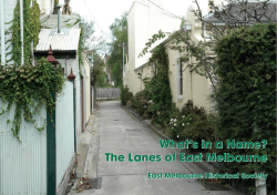 What’s in a Name? The Lanes of East Melbourne