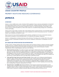 JAMAICA USAID COUNTRY PROFILE PROPERTY RIGHTS AND RESOURCE GOVERNANCE