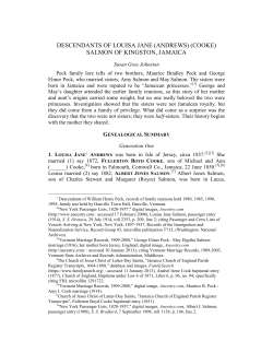 DESCENDANTS OF LOUISA JANE (ANDREWS) (COOKE) SALMON OF KINGSTON, JAMAICA