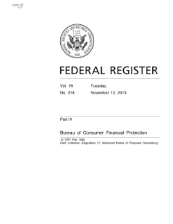 Bureau of Consumer Financial Protection Vol. 78 Tuesday, No. 218