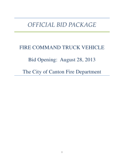 FIRE COMMAND TRUCK VEHICLE Bid Opening:  August 28, 2013