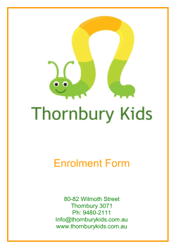 Enrolment Form  80-82 Wilmoth Street Thornbury 3071