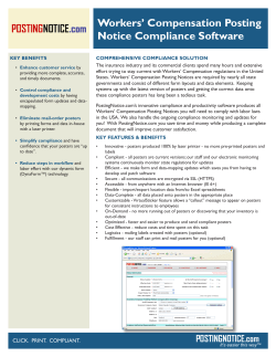 Workers’ Compensation Posting Notice Compliance Software POSTING NOTICE