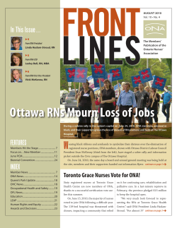 Ottawa RNs Mourn Loss of Jobs
