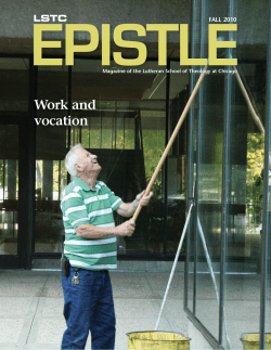 EPISTLE Work and vocation LSTC