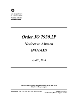 Order JO 7930.2P Notices to Airmen (NOTAM) April 3, 2014