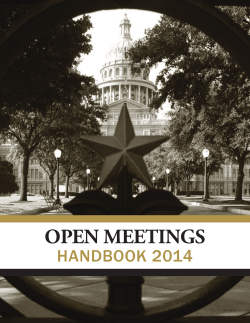 OPEN MEETINGS HANDBOOK 2014 REV 10/13