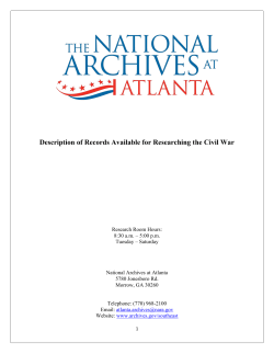 Description of Records Available for Researching the Civil War