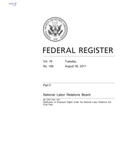 National Labor Relations Board Vol. 76 Tuesday, No. 168