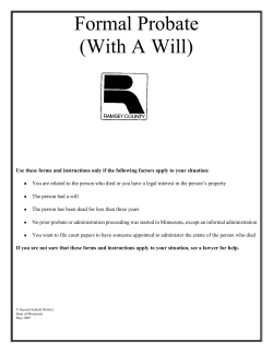 Formal Probate (With A Will)