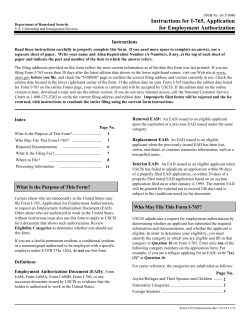 Instructions for I-765, Application for Employment Authorization Instructions