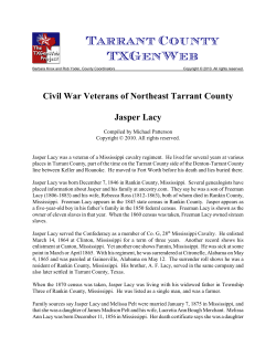 Tarrant County TXGenWeb Civil War Veterans of Northeast Tarrant County Jasper Lacy