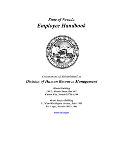 Employee Handbook State of Nevada Division of Human Resource Management