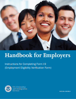 Handbook for Employers Instructions for Completing Form I-9 (Employment Eligibility Verification Form)