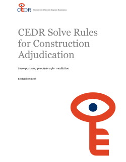 CEDR Solve Rules for Construction Adjudication