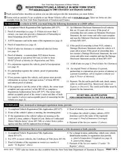 Ü REGISTERING/TITLING A VEHICLE IN NEW YORK STATE