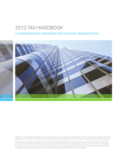 2013 Tax Handbook A Comprehensive hAndbook for finAnCiAl orgAnizAtions