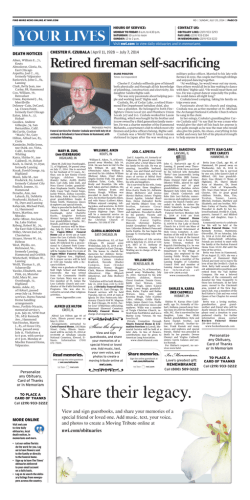 Northwest Indiana Times Obituaries July 20, 2014