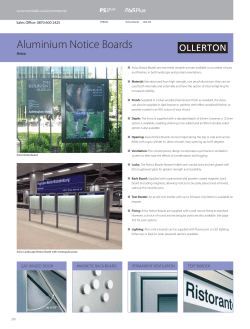 Aluminium Notice Boards Sales Office: 0870 600 2425 Aviso www.marshalls.co.uk/commercial