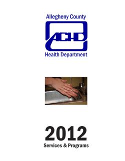 2012 Allegheny County Health Department Services &amp; Programs